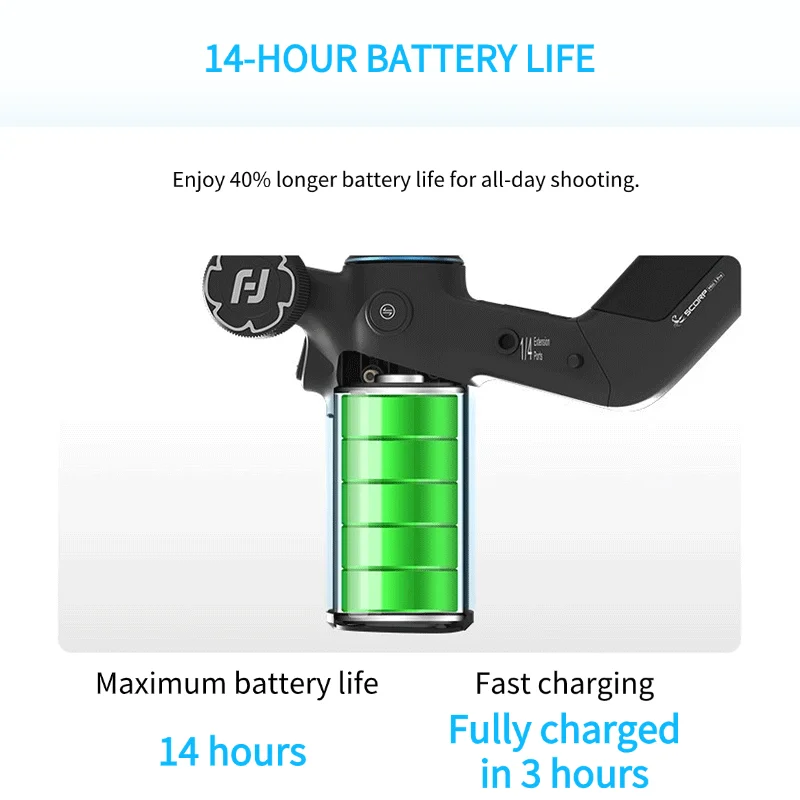 FeiyuTech SCORP Mini 3 Pro 3-in-1 Gimbal for Mirrorless, Action Cams and Smartphones with AI Tracking, 2 kg Load, 14 H Battery - Image 4