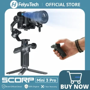 FeiyuTech SCORP Mini 3 Pro 3-in-1 Gimbal for Mirrorless, Action Cams and Smartphones with AI Tracking, 2 kg Load, 14 H Battery - Thumbnail Image 1