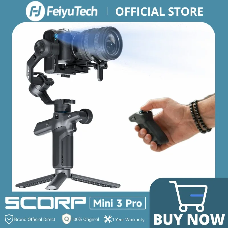FeiyuTech SCORP Mini 3 Pro 3-in-1 Gimbal for Mirrorless, Action Cams and Smartphones with AI Tracking, 2 kg Load, 14 H Battery - Image 1